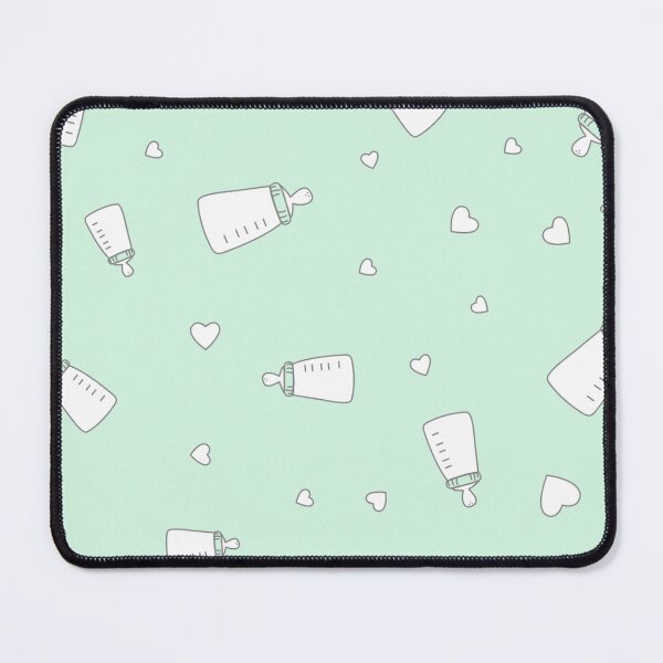 Item preview, Mint green baby nipple bottle seamless pattern designed and sold by TheWalnut.