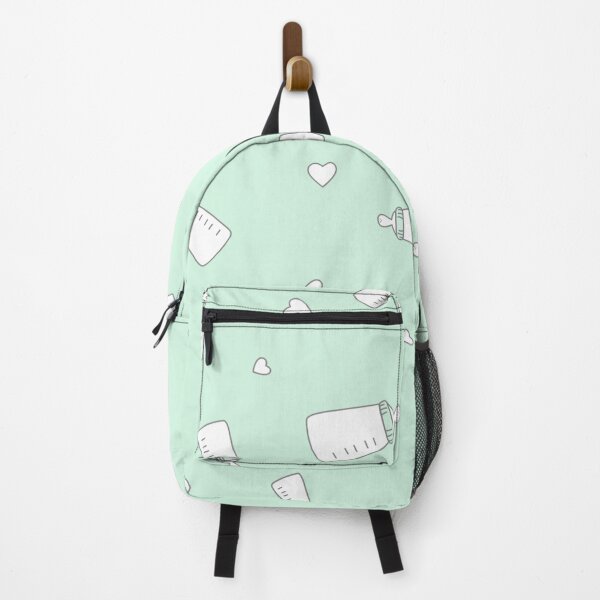 Item preview, Mint green baby nipple bottle seamless pattern designed and sold by TheWalnut.