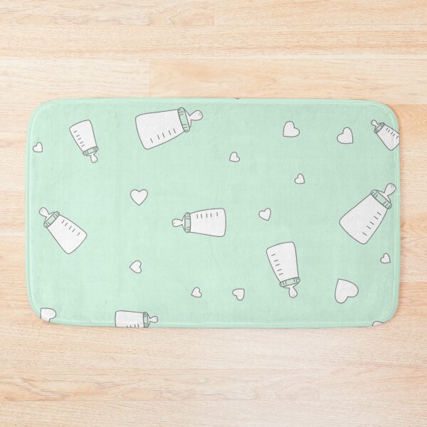 Item preview, Mint green baby nipple bottle seamless pattern designed and sold by TheWalnut.
