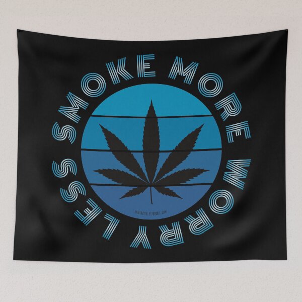 Item preview, Retro Vintage Sunset Blue Pot leaf-Smoke more worry less  designed and sold by YomeHayin.