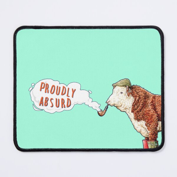 Item preview, Proudly Absurd Cow Smoking A Pipe in Wellington Boots designed and sold by Bewilderbeestly.