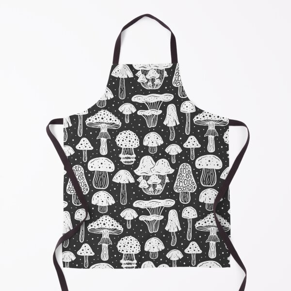 Item preview, white on black Mushroom Madness designed and sold by tinamichele.