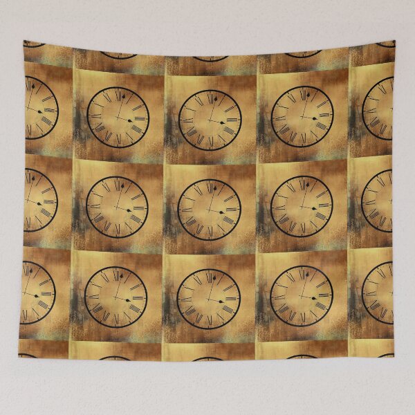 Item preview, Steampunk Clock Vintage Look Antique Gold Industrial Design Grunge designed and sold by Draculaura2009.