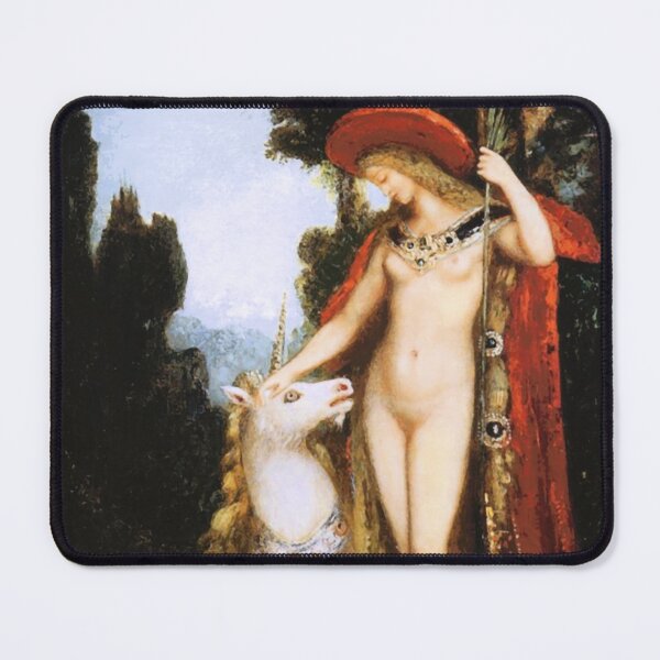 Item preview, Medieval Unicorn & Woman Floral Tapestry / Painting designed and sold by Epitome Girl.