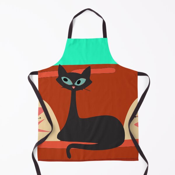 Item preview, Kitty Sitting on MCM Sofa Decorated with Boomerang Throw Pillows designed and sold by LisWilliams.