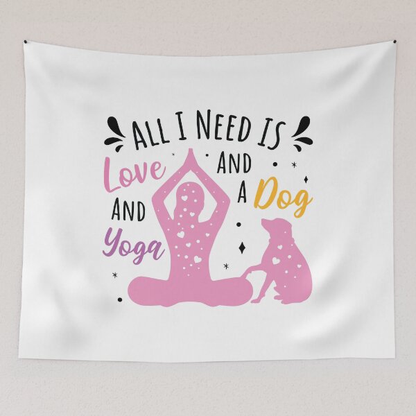 Item preview, All I Need Is Love And Yoga And A Dog designed and sold by trendyshopy.