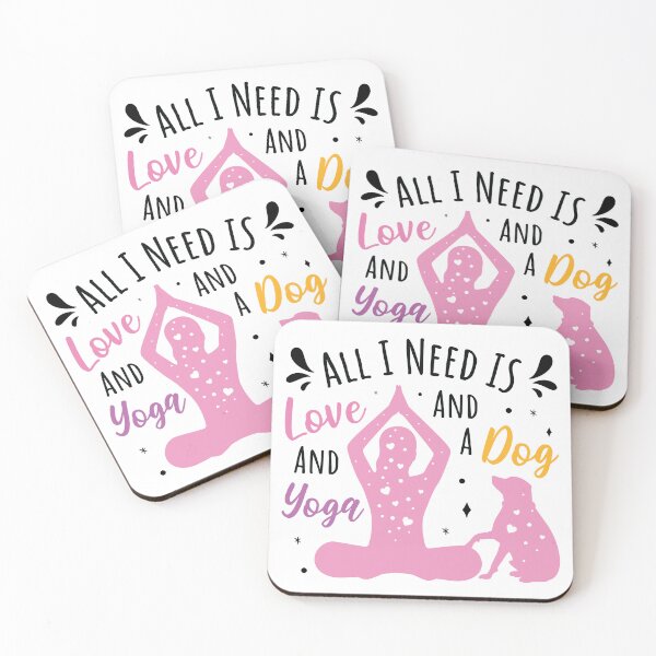 Item preview, All I Need Is Love And Yoga And A Dog designed and sold by trendyshopy.