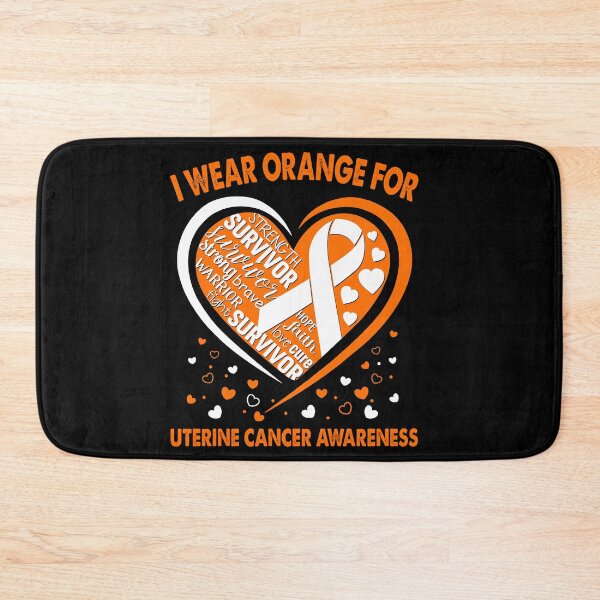 Item preview, I Wear Orange For Uterine Cancer Survivor Heart Ribbon designed and sold by heppenp.