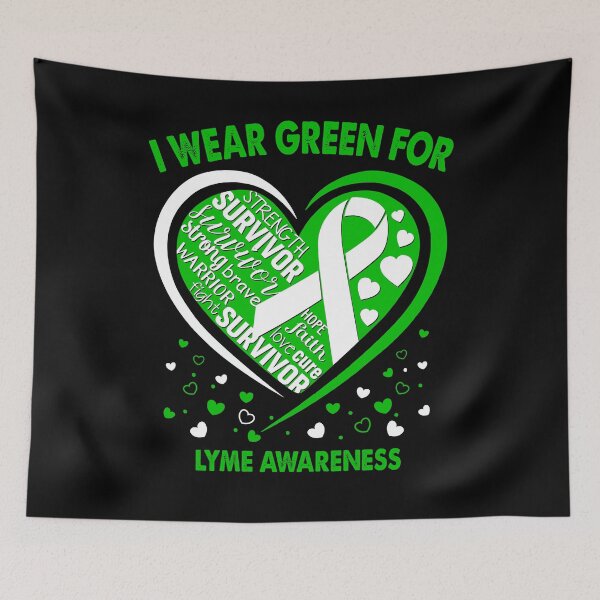 Item preview, I Wear Green For Lyme Survivor Heart Ribbon designed and sold by heppenp.
