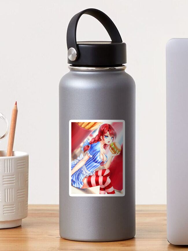 Imagen 1 de 3, Pegatina con la obra amantes de las hamburguesas, diseñada y vendida por FotoLibreStudio.