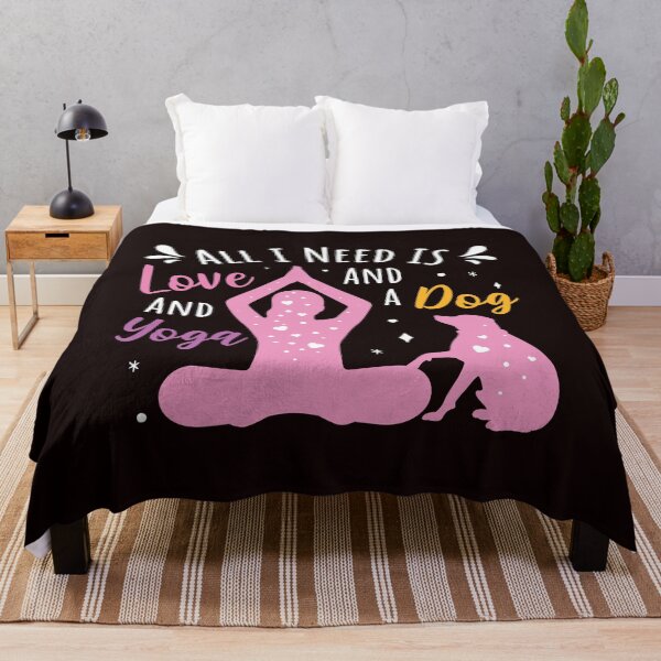 Item preview, All I Need Is Love And Yoga And A Dog designed and sold by trendyshopy.
