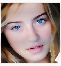 Blue Eyed Girl - Photographic Painting Poster
