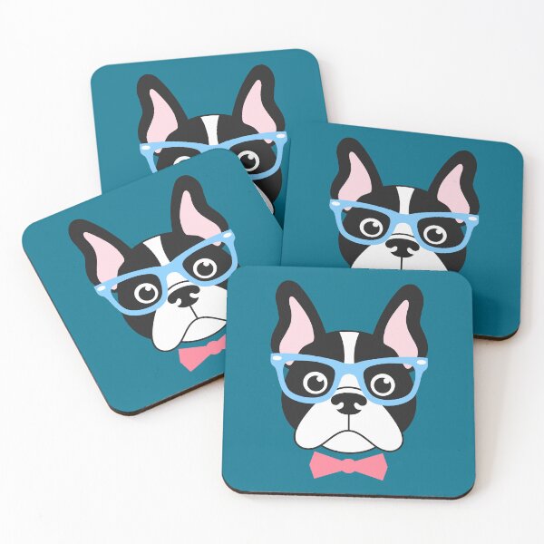 Item preview, Black french bulldog with blue glasses designed and sold by AnnPrecious.