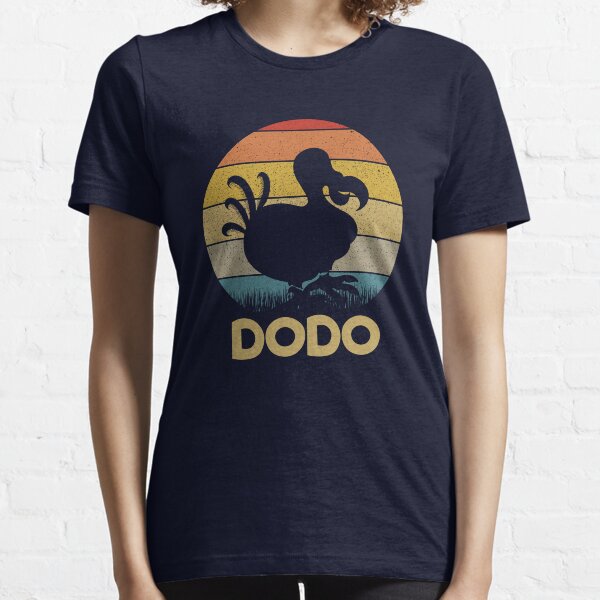 Aperçu de l'œuvre Silhouette d'oiseau Dodo rétro au coucher du soleil créée et vendue par DynamicDesign.