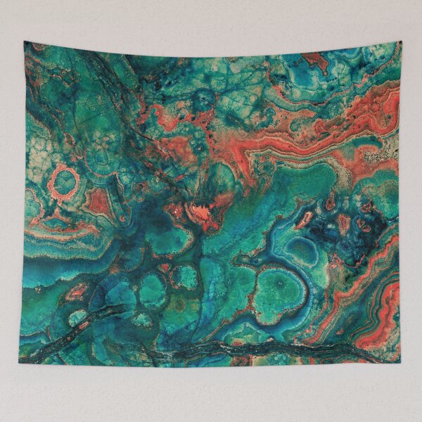 Item preview, Marble blue teal turquoise green pink abstract pattern designed and sold by cutecrazytshirt.