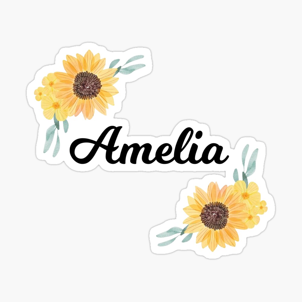 Amelia- Name with sunflower Amelia- Name with sunflower