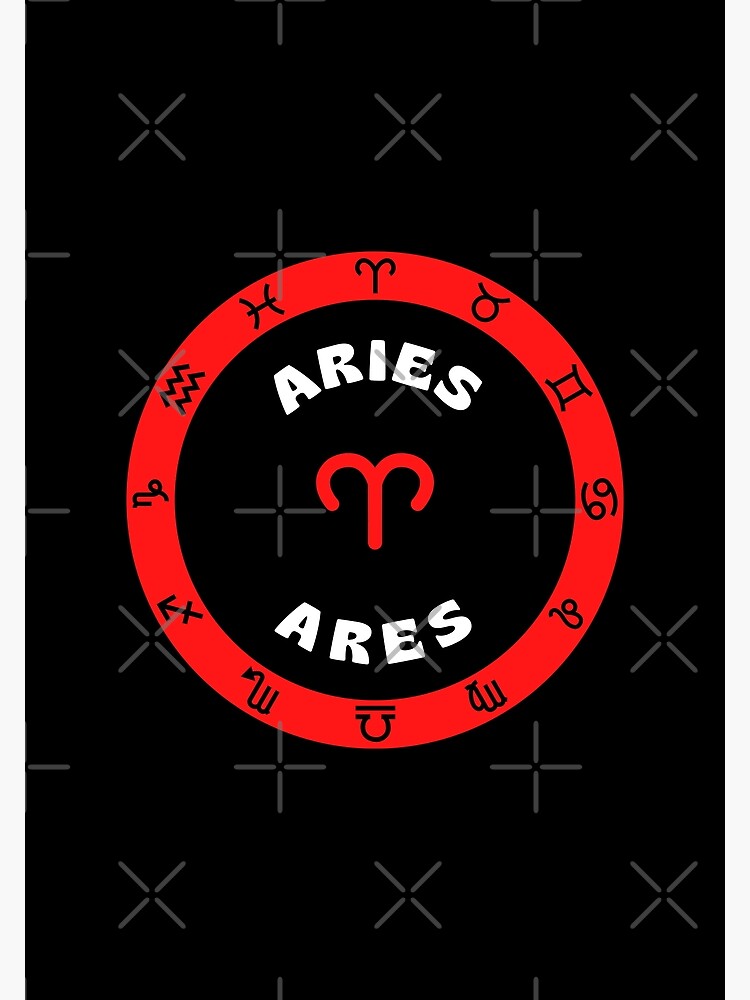 Aries Zodiac Symbol Greek Mythology God Ares Horoscope Poster