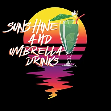 Vorschaubild zum Design Sunshine And Umbrella Drinks Funny Retro Beach Sunshine Gear von DynamicDesign