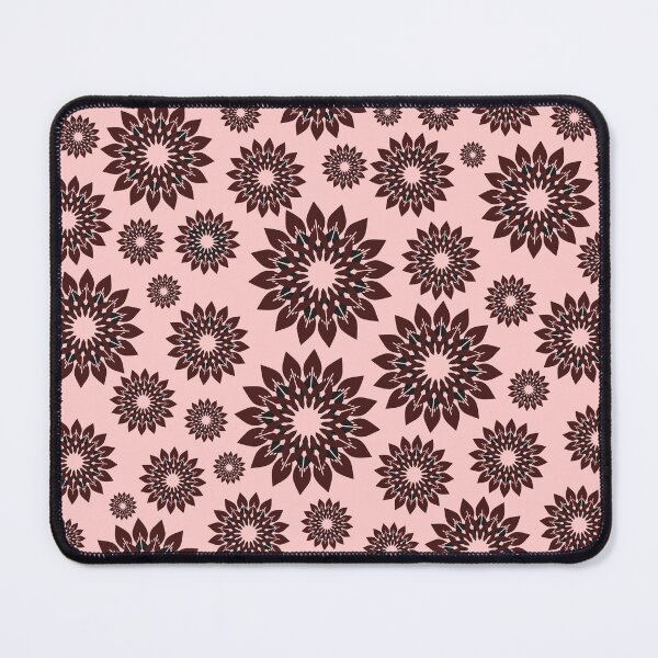 Item preview, Maroon Red Geometric Flowers on Pink Background designed and sold by GoldenPine.