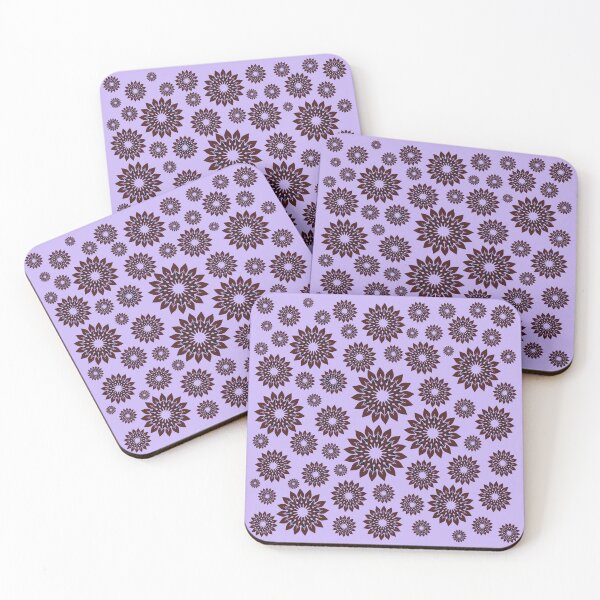 Item preview, Maroon Red Geometric Flowers on Mauve Background designed and sold by GoldenPine.