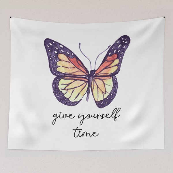 Item preview, Give yourself time - Motivational quotes - Aesthetic watercolor butterfly  designed and sold by DaisyPaints.