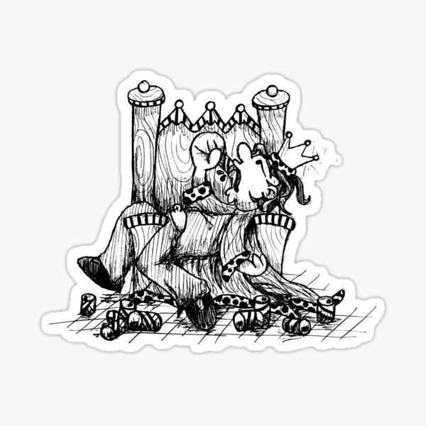 king drinking beer Sticker