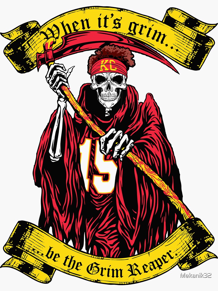 Kansas City Chiefs Grim Reaper T-Shirt Sticker for Sale by