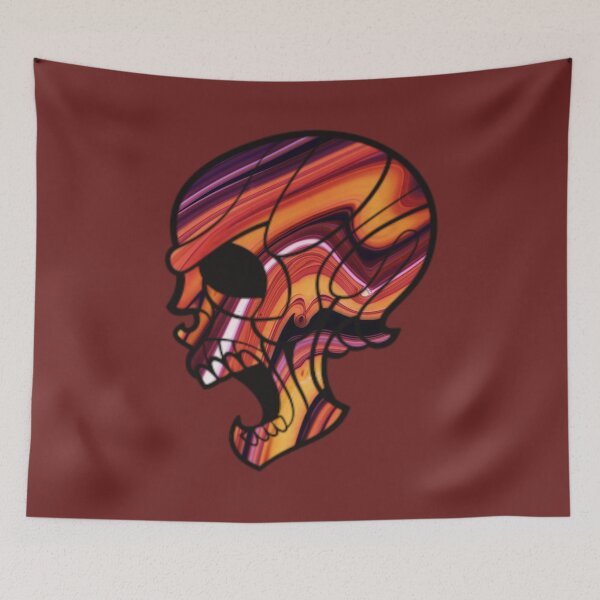 Item preview, Fiery Marbled Skull designed and sold by BuzzySpaceBee.