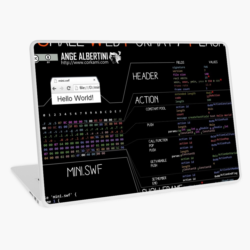 a mini Flash (white text) Laptop Skin