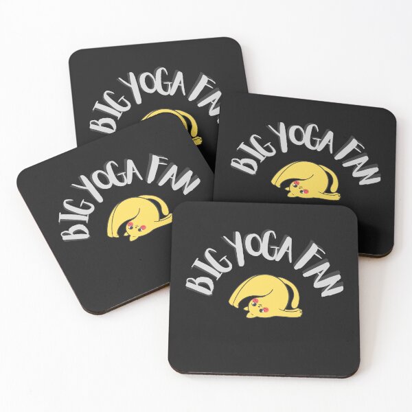 Item preview, Big Yoga Fan Yellow Cat Design Sport Fitness Exercise designed and sold by LGbubble.