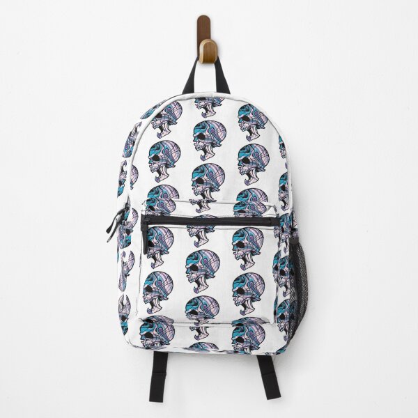 Item preview, Blue and White Marbled Skull designed and sold by BuzzySpaceBee.