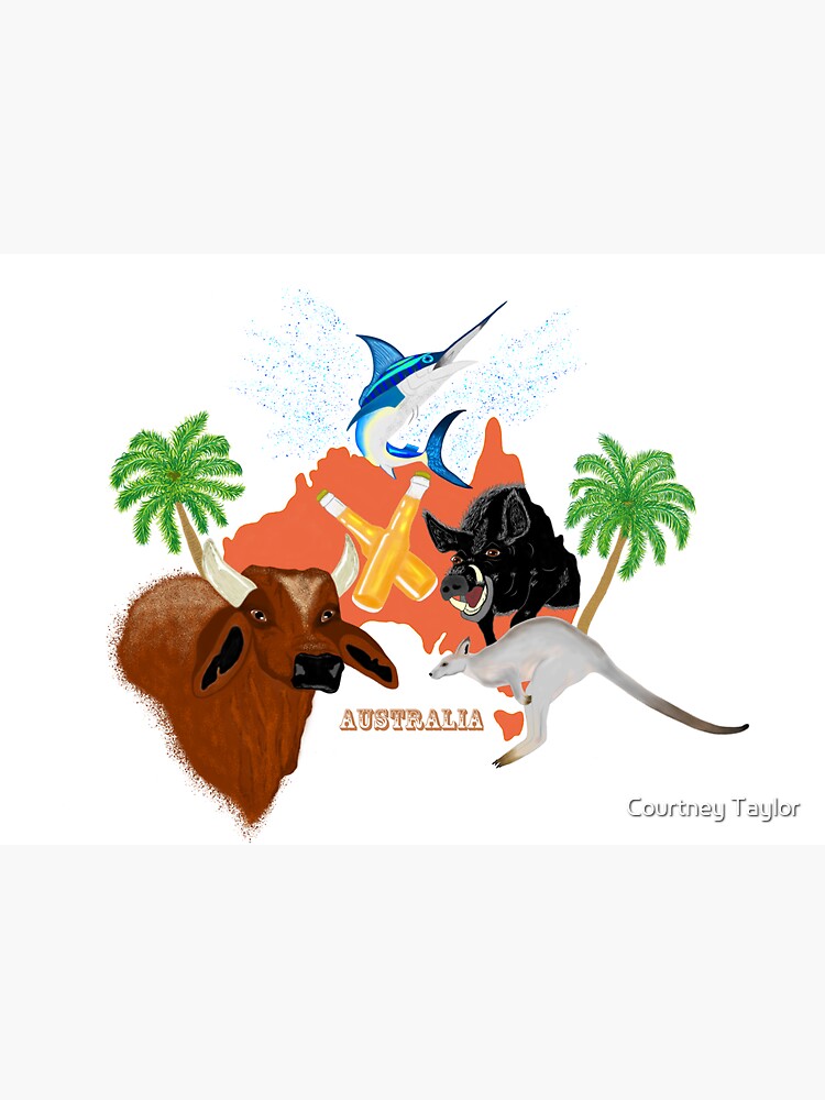 "The Land Down Under" Sticker by Courg Redbubble