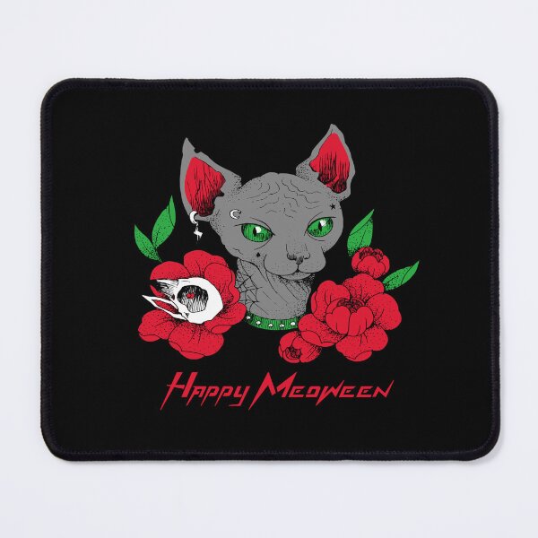 Item preview, Happy Meoween Floral Cat Design With Bird Skull - Happy Meoween Halloween Perfect on t-shirts To stickers designed and sold by LMcDs.