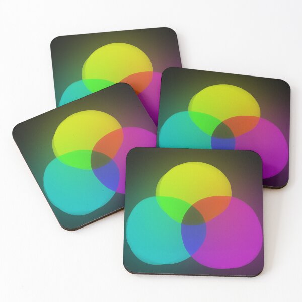 Item preview, Cyan Magenta Yellow CYM circles BLACK  designed and sold by C.l S.