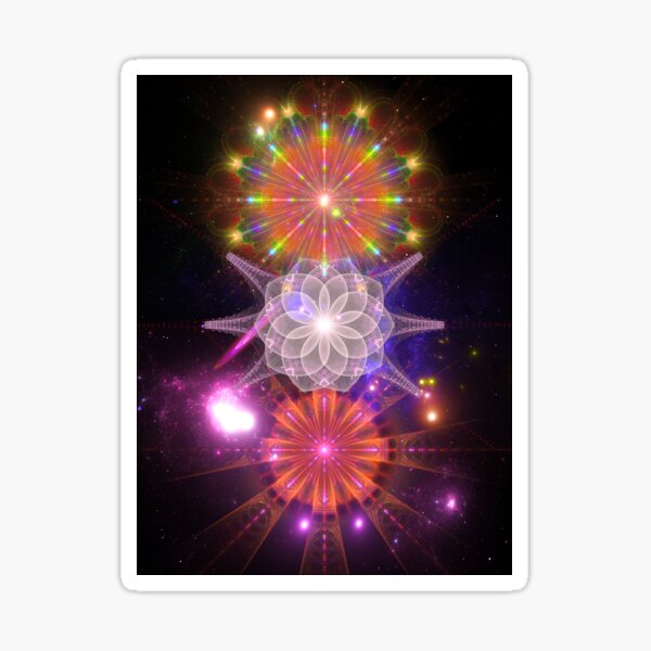 Cosmic Flowers Radiating Sticker