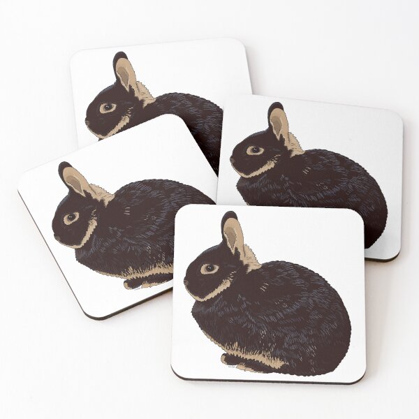 Item preview, Netherland Dwarf Rabbit - Black and Tan Dwarf Rabbit - Dwarf Rabbit designed and sold by EcoElsa.