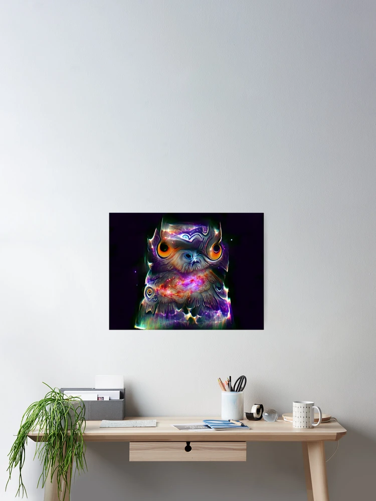 Thumbnail 2 of 3, Poster, Galactic Owl designed and sold by PyroPython.