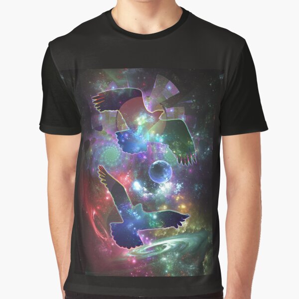 Item preview, Galactic Flying Birds with Planet and Galaxies designed and sold by Martin W Ball.