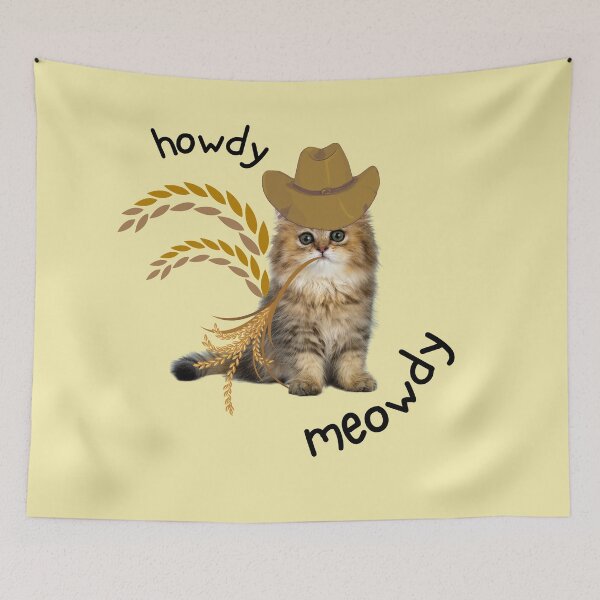 Item preview, Howdy Meowdy Cat Meowdy Taxas Cat Meme designed and sold by BronikowskiART.