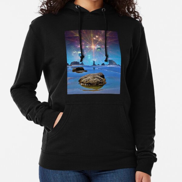 Celestial Beach Landscape Lightweight Hoodie