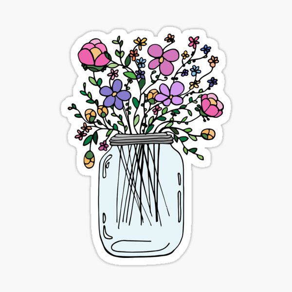 Item preview, Mason Jar with Flowers designed and sold by ihbct1657.
