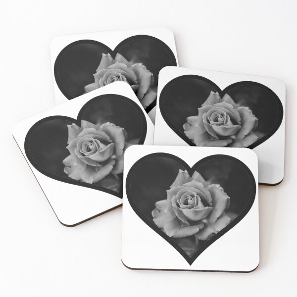 Item preview, Rose in Black and White Heart designed and sold by BuzzySpaceBee.