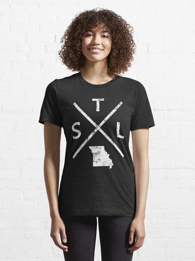 Vintage St. Louis Retro STL Cross Essential T-Shirt for Sale by pixeljamz