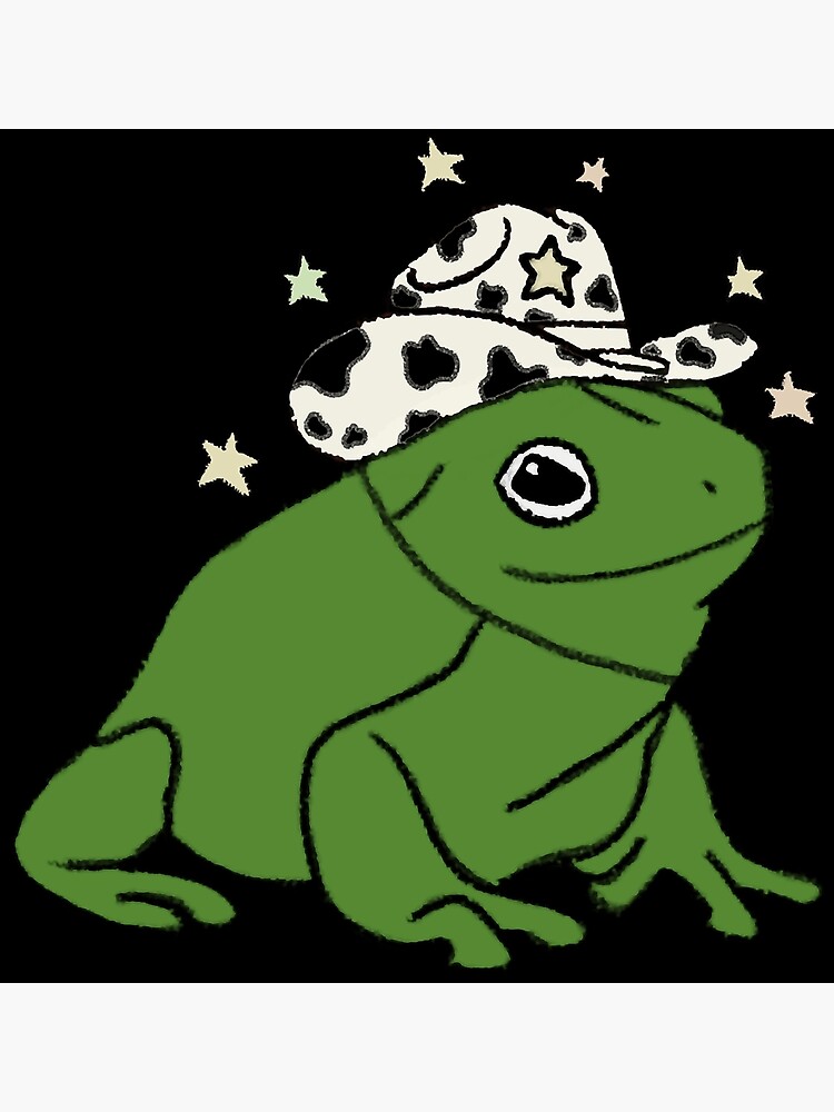 Frog with a cowboy hat pink Poster for Sale by Quinn47