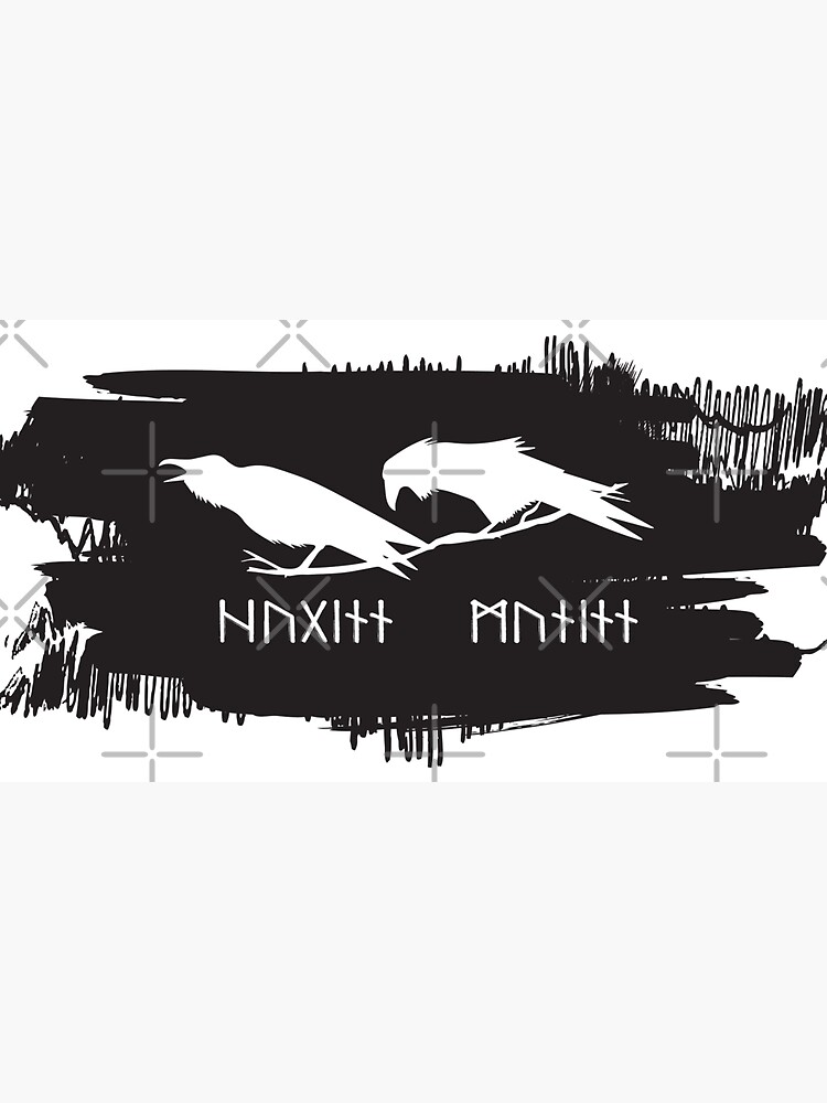 "Hugin and Munin Odin Ravens/Crows with Runic names Norse Viking