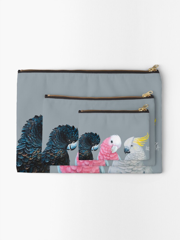 Thumbnail 2 of 4, Zipper Pouch, Cockatoos designed and sold by lucyluart.