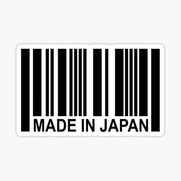 Vista previa del artículo con la obra «Hecho en código de barras de Japón», diseñado y vendido por 1guy1girl.