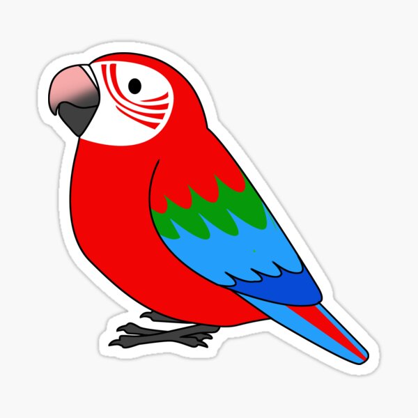 Red and green winged macaw parrot cartoon drawing Red and green winged macaw parrot cartoon drawing