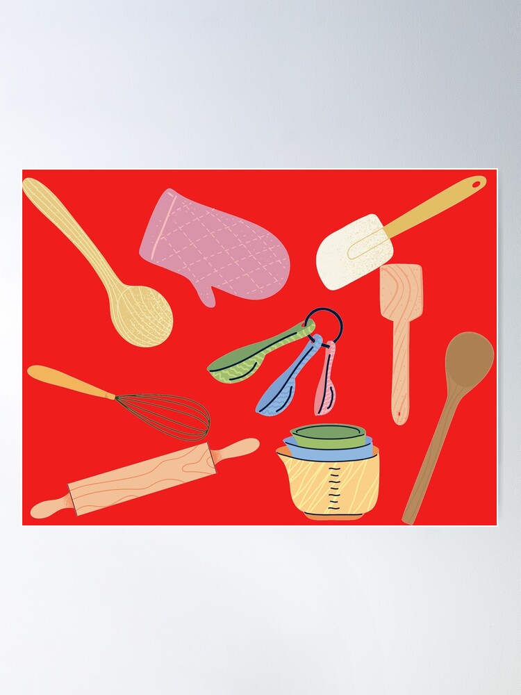 Kitchen Utensils (Yellow) Sticker for Sale by ArtByDecember