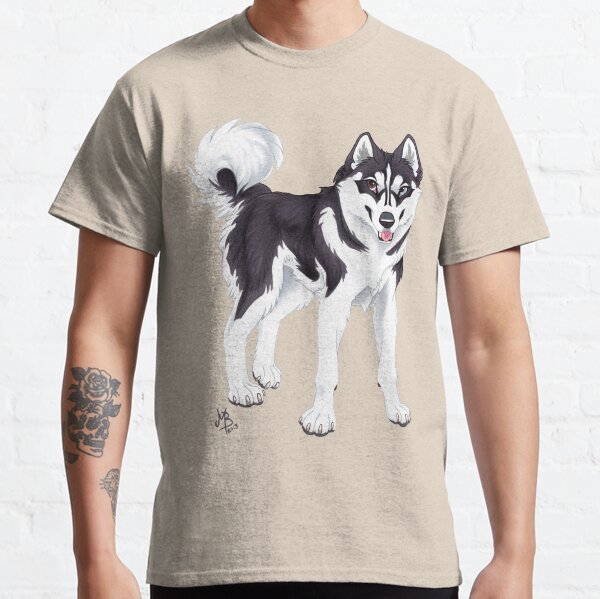 Black Siberian Husky (no text) Classic T-Shirt